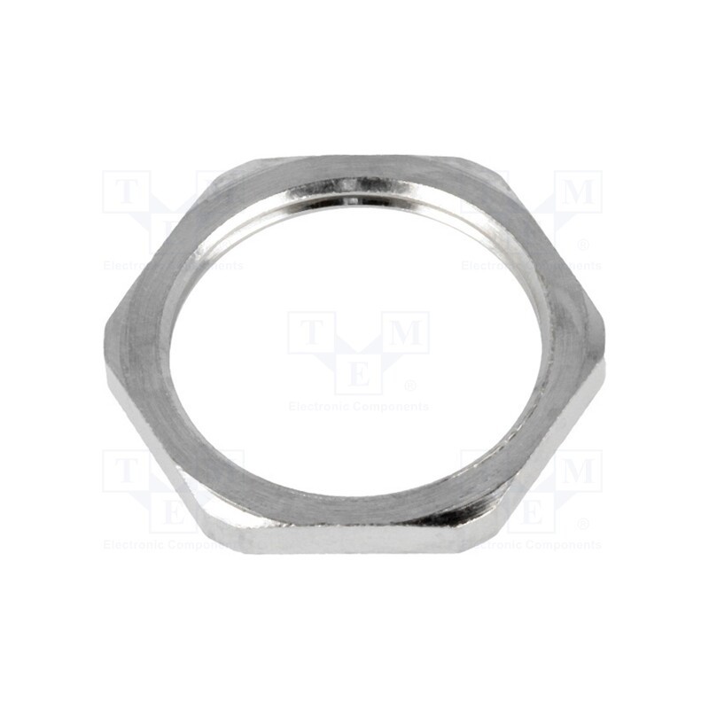 20 pcs : 93600-0094 7000.6953.0 - Nut, M25, brass, nickel, Thk: 3.5mm, Spanner: 30mm, Thread: metric