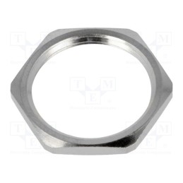 20 pcs : 93600-0100 7000.6959.0 - Nut, PG16, brass, nickel, Thk: 3mm, Spanner: 26mm, Thread: PG