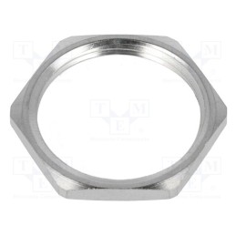 20 pcs : 93600-0101 7000.6960.0 - Nut, PG21, brass, nickel, Thk: 3.5mm, Spanner: 32mm, Thread: PG