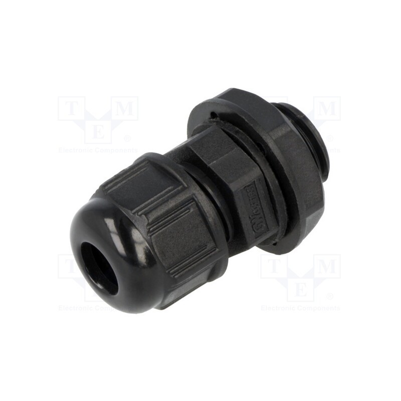 10 pcs : 93600-0389 7000.7829.6 - Cable gland, PG7, IP68, polyamide, black, UL94V-2, GWconnect
