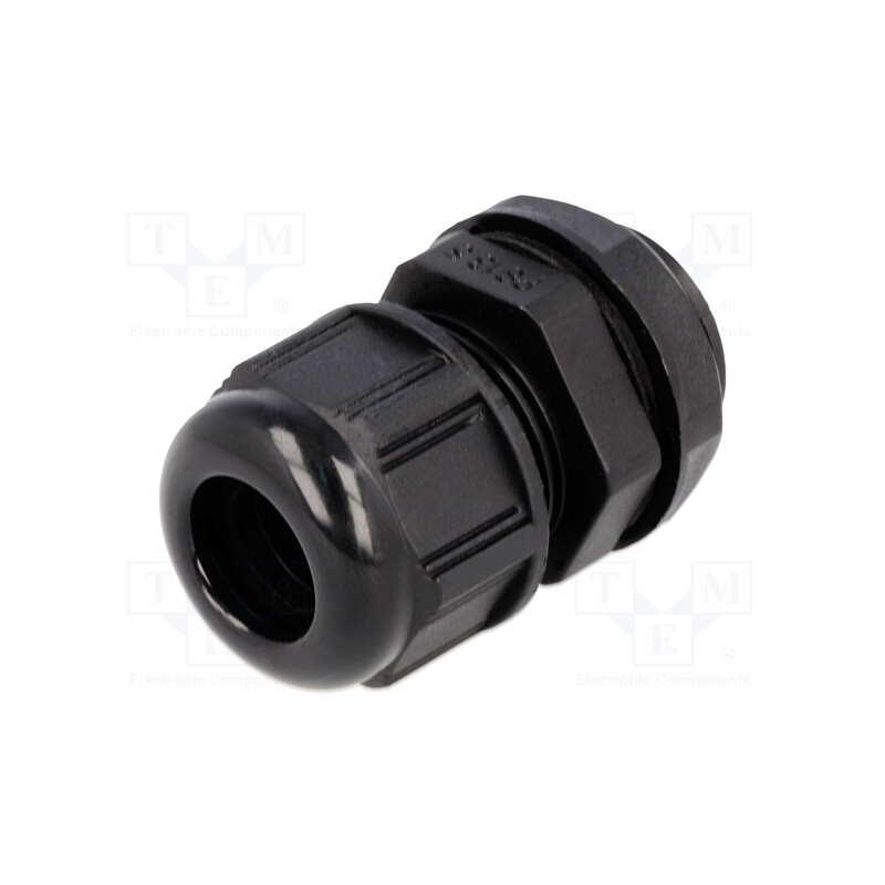10 pcs : 93600-0407 7000.7832.6 - Cable gland, PG13,5, IP68, polyamide, black, UL94V-2, GWconnect