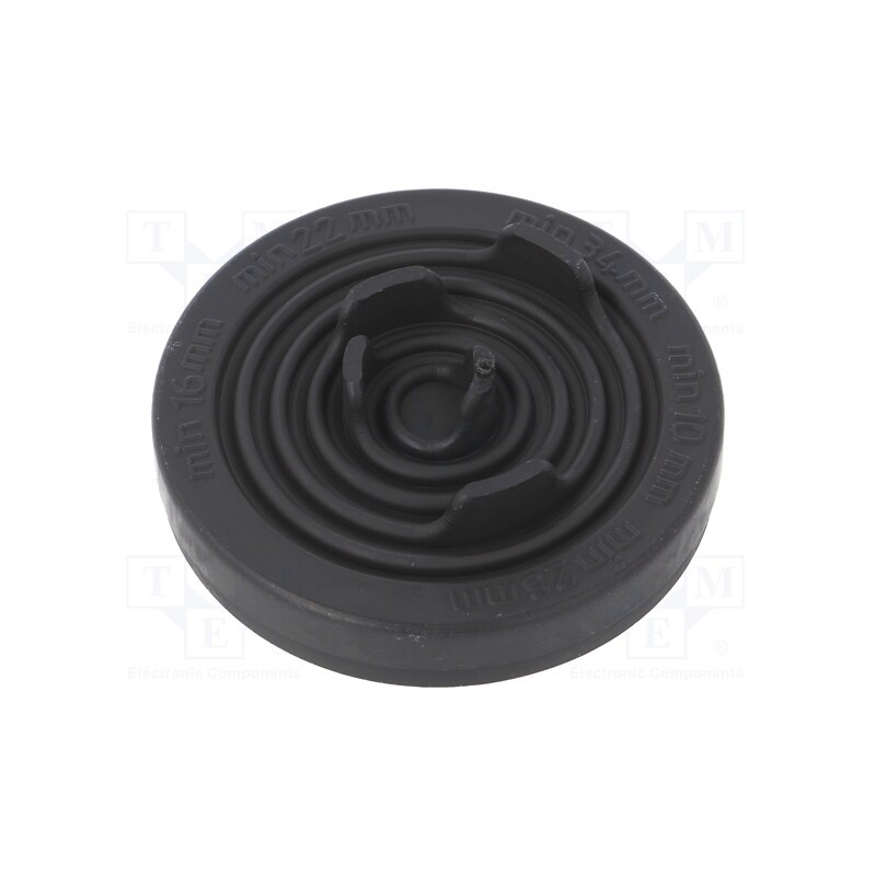 10 pcs : T-RGDM40 RAL 9005 UL94V-0 - Grommet, Ømount.hole: 40mm, elastomer thermoplastic TPE, black