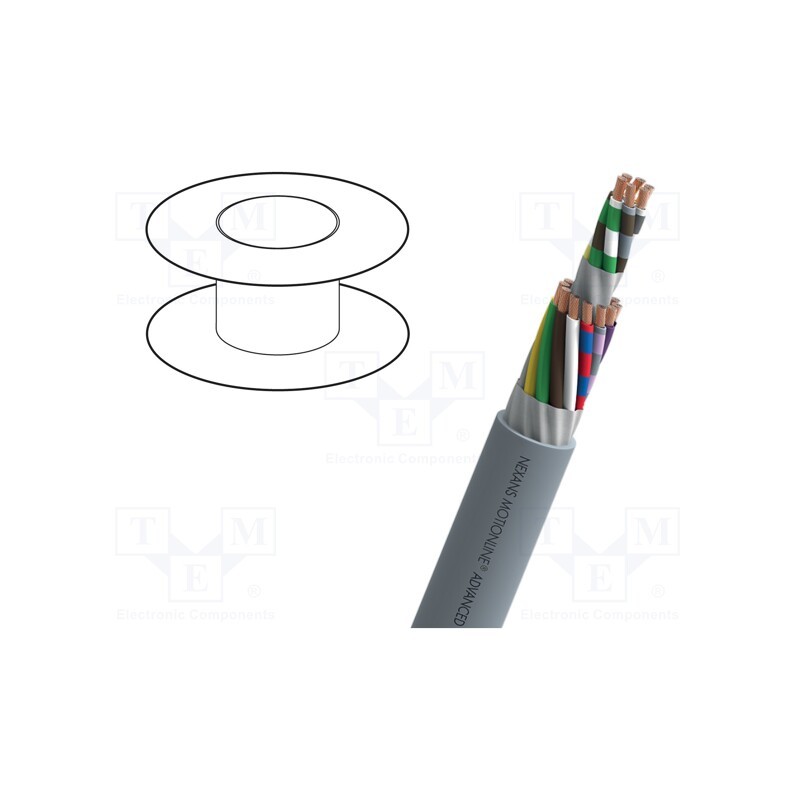 20 m : F103404E100 - Wire, MOTIONLINE® ADVANCED, 4x0.34mm2, unshielded, 300V, Cu, grey