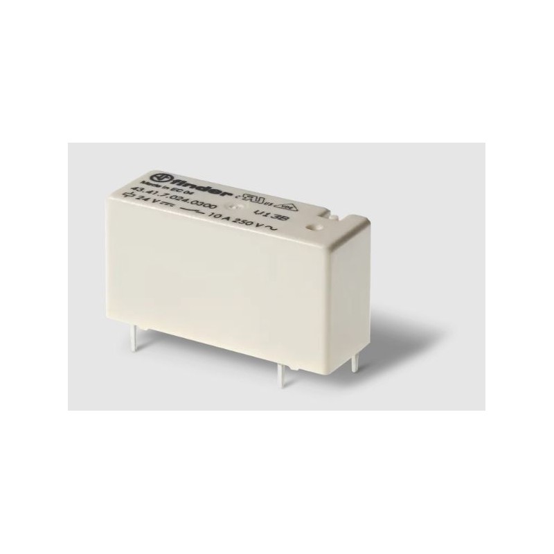 1 pcs - Finder PCB Mount Relay, 24V dc Coil, 10A Switching Current, SPDT