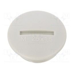 50 pcs : 108 M25 PS - Stopper, M25, 1.5, polystyrene, light grey, 8mm