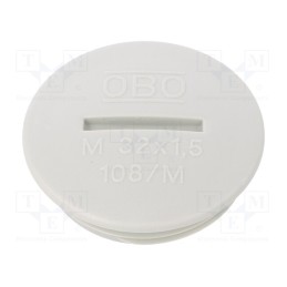 20 pcs : 108 M32 PS - Stopper, M32, 1.5, polystyrene, light grey, 8mm