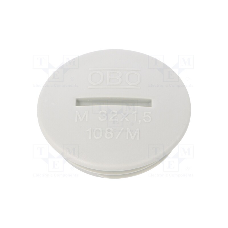 20 pcs : 108 M32 PS - Stopper, M32, 1.5, polystyrene, light grey, 8mm