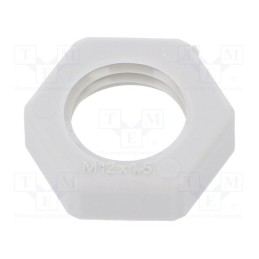 50 pcs : 116 M12 LGR PA - Nut, M12, polyamide, Thk: 5mm, Spanner: 17mm, light grey, Pitch: 1.5