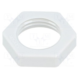 50 pcs : 116 M16 LGR PA - Nut, M16, polyamide, Thk: 5mm, Spanner: 22mm, light grey, Pitch: 1.5