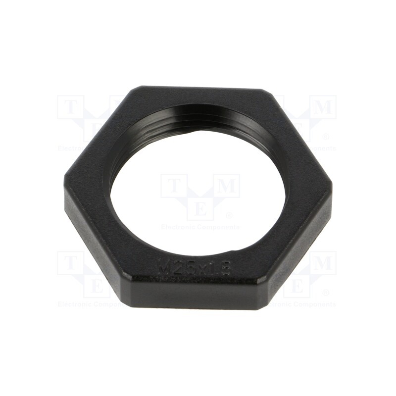 50 pcs : 116 M25 SW PA - Nut, M25, polyamide, black, Pitch: 1.5