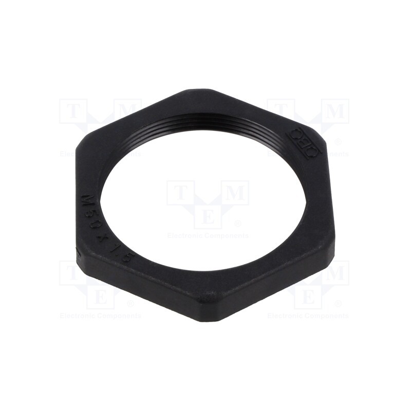 10 pcs : 116 M50 SW PA - Nut, M50, polyamide, black, Pitch: 1.5