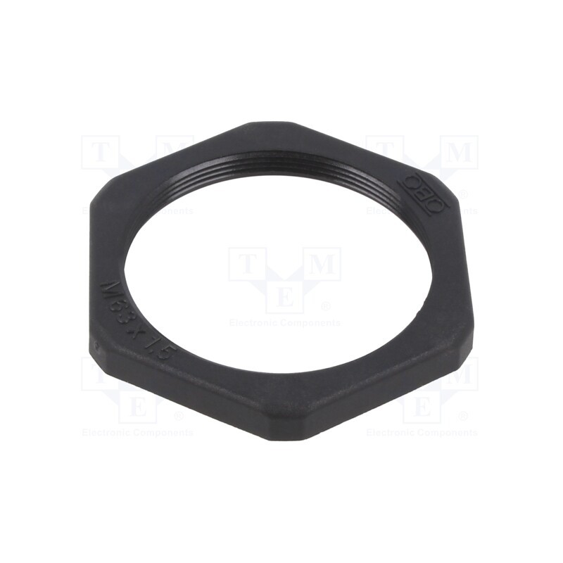 10 pcs : 116 M63 SW PA - Nut, M63, polyamide, black, Pitch: 1.5