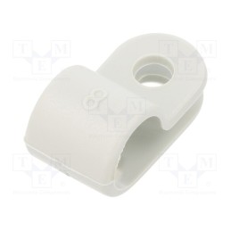 50 pcs : 255 8 LGR - Fixing clamp, Cable P-clips, ØBundle : 8mm, W: 10mm, polyamide