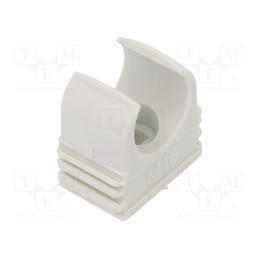50 pcs : 2955 M16 - Bracket, polypropylene, light grey, W: 25.3mm, H: 25mm, Thk: 16mm