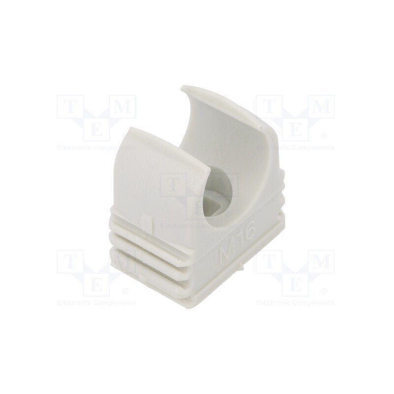 50 pcs : 2955 M16 - Bracket, polypropylene, light grey, W: 25.3mm, H: 25mm, Thk: 16mm