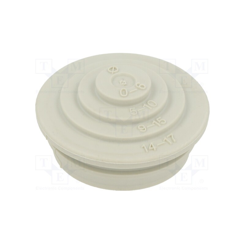 50 pcs : EDS M20 LGR - Grommet, elastomer thermoplastic TPE, light grey, Øcable: 0÷17mm