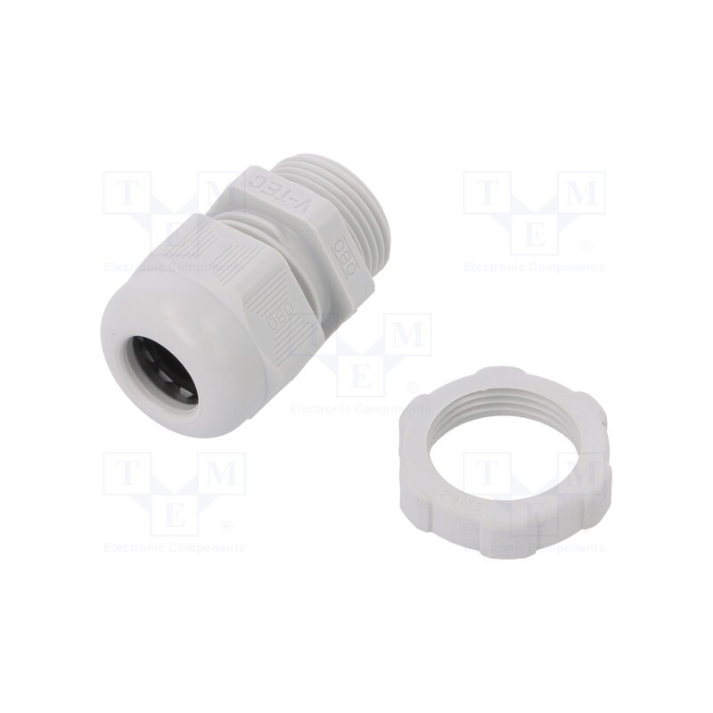10 pcs : V-TEC PG13,5+LGR - Cable gland, PG13,5, IP68, polyamide, light grey, V-TEC PG