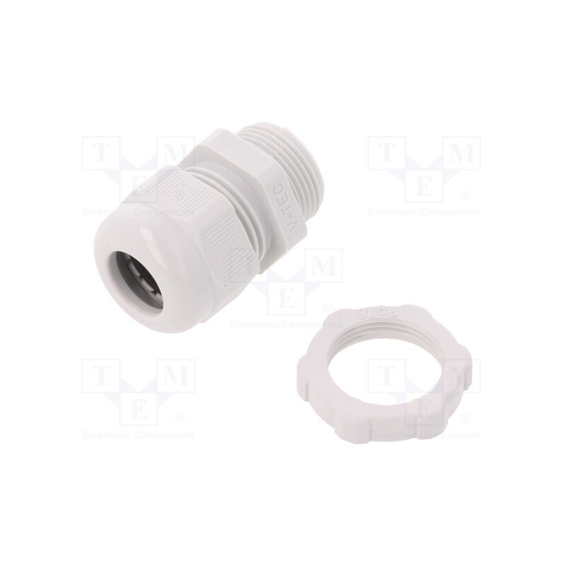 10 pcs : V-TEC PG16+ LGR - Cable gland, PG16, IP68, polyamide, light grey, V-TEC PG