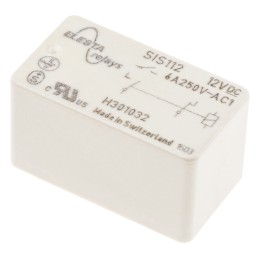 1 pcs - Elesta PCB Mount Force Guided Relay, 12V dc Coil Voltage, 2 Pole, DPST