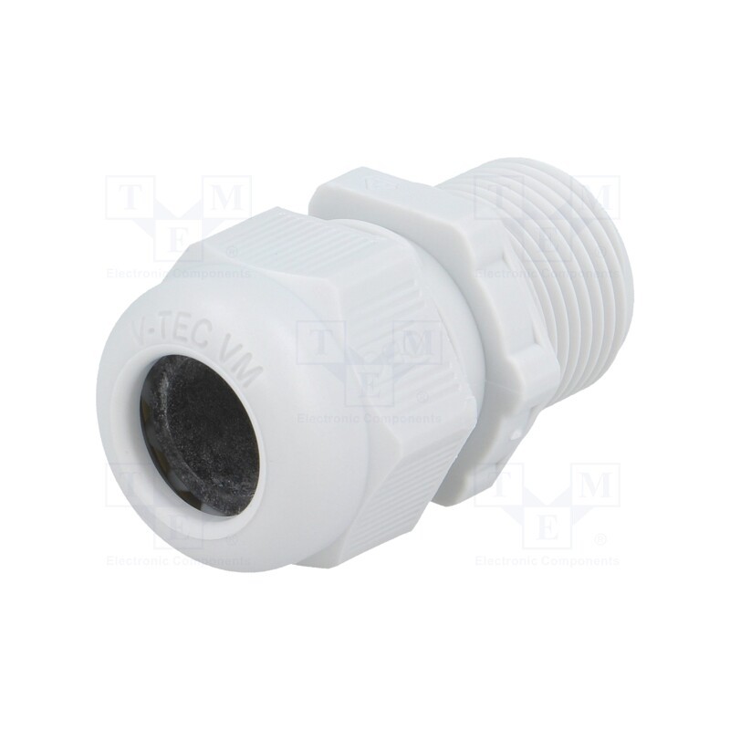 10 pcs : V-TEC VM L20 LGR - Cable gland, with long thread, M20, 1.5, IP68, polyamide