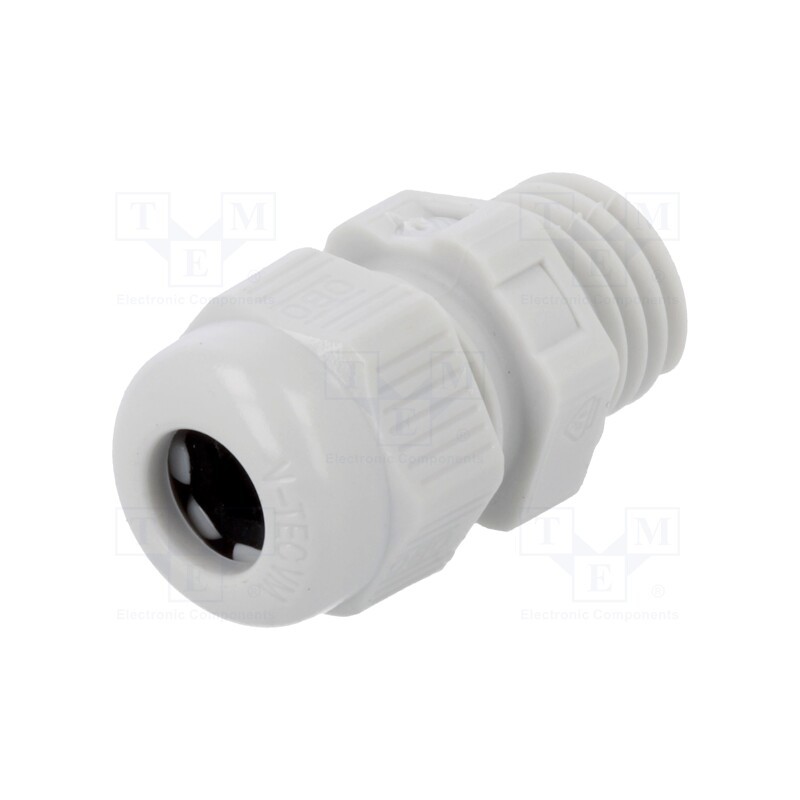 10 pcs : V-TEC VM12 LGR - Cable gland, M12, 1.5, IP68, polyamide, light grey, V-TEC VM