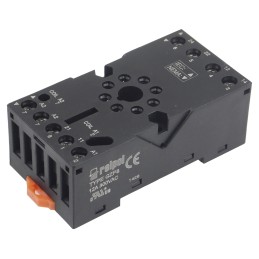 1 pcs - Relpol 8 Pin 300V ac DIN Rail Relay Socket, for use with R15 Relay