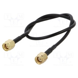 10 pcs : SMA-03-0.3 - Cable, 50Ω, 0.3m, RP-SMA male,SMA plug, black, straight