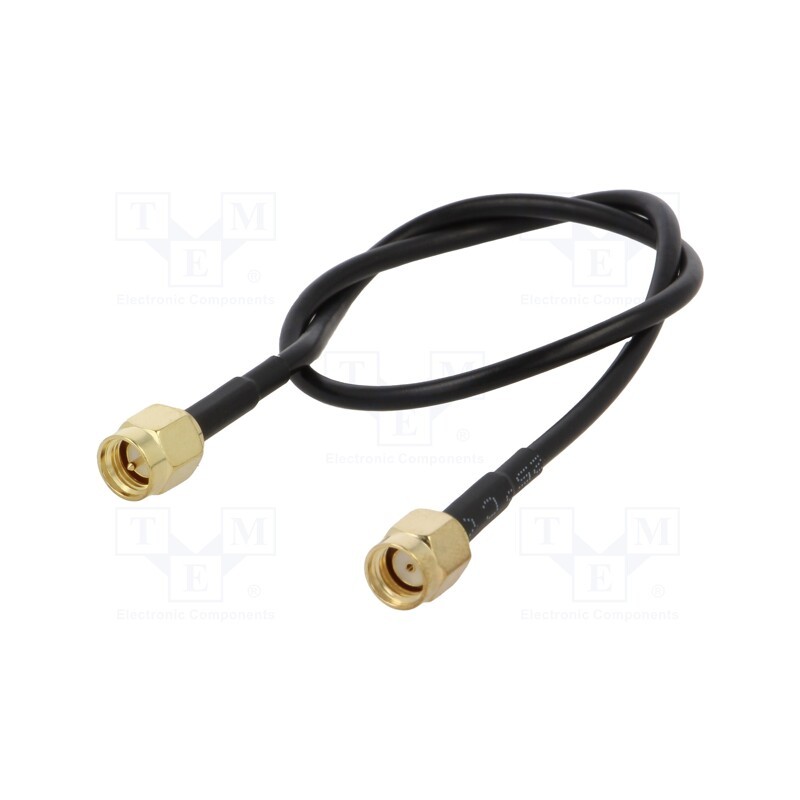 10 pcs : SMA-03-0.3 - Cable, 50Ω, 0.3m, RP-SMA male,SMA plug, black, straight
