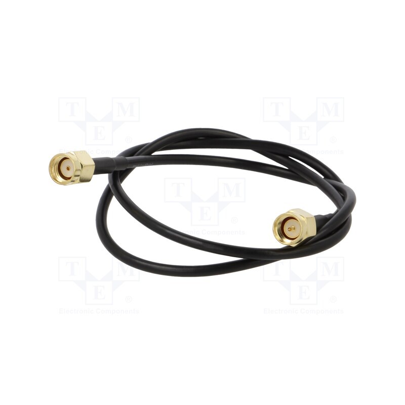 10 pcs : SMA-03-0.5 - Cable, 50Ω, 0.5m, RP-SMA male,SMA plug, black, straight