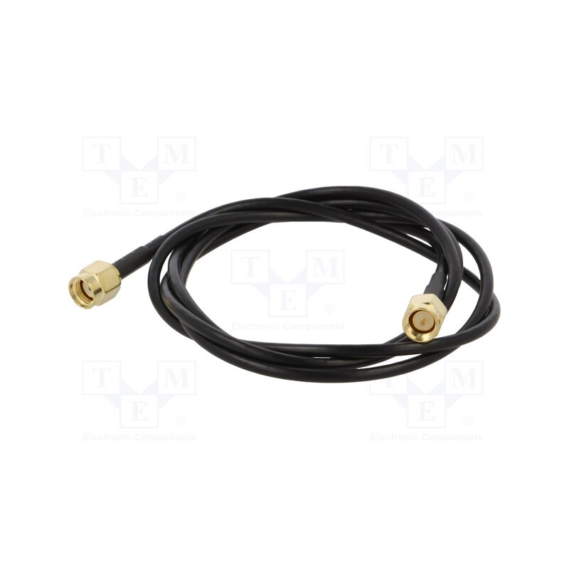 10 pcs : SMA-03-1.0 - Cable, 50Ω, 1m, RP-SMA male,SMA plug, black, straight
