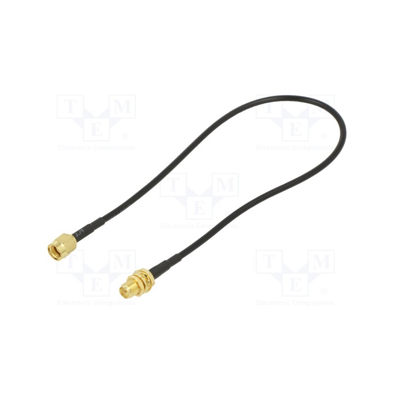 10 pcs : SMA-05-0.3 - Cable, 50Ω, 0.3m, RP-SMA male,RP-SMA female, black, straight