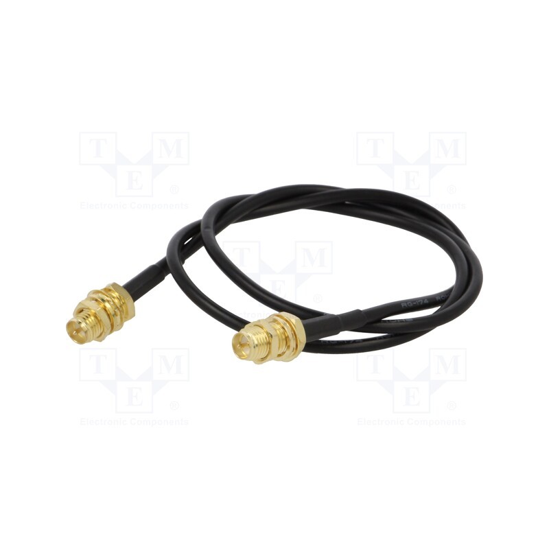 10 pcs : SMA-14-0.5 - Cable, 50Ω, 0.5m, RP-SMA female,both sides, black, straight