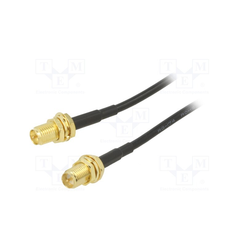 10 pcs : SMA-14-1.0 - Cable, 50Ω, 1m, RP-SMA female,both sides, black, straight