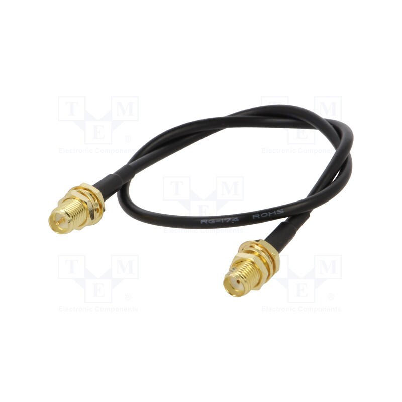 10 pcs : SMA-15-0.3 - Cable, 50Ω, 0.3m, RP-SMA female,SMA socket, black, straight