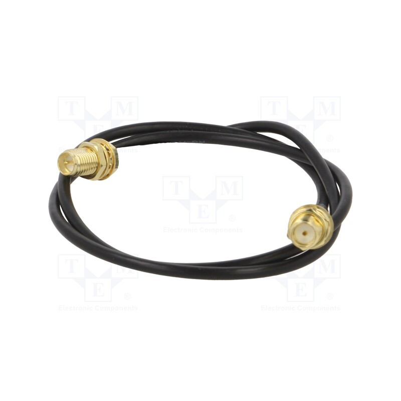 10 pcs : SMA-15-0.5 - Cable, 50Ω, 0.5m, RP-SMA female,SMA socket, black, straight