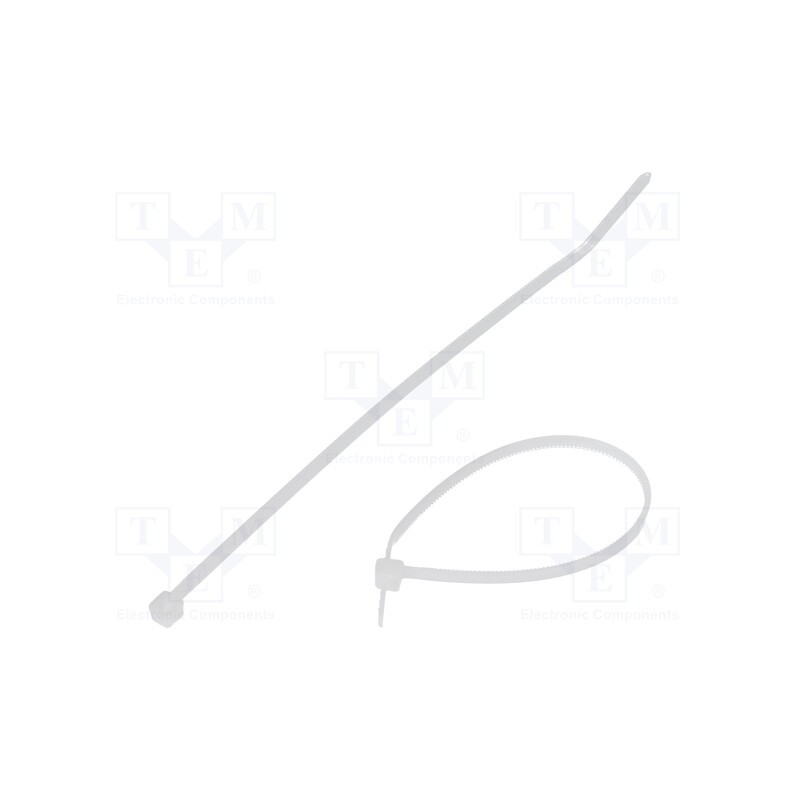 200 pcs : PLT1.5M-C - Cable tie, L: 142mm, W: 2.5mm, polyamide, 80N, natural, Ømax: 32mm