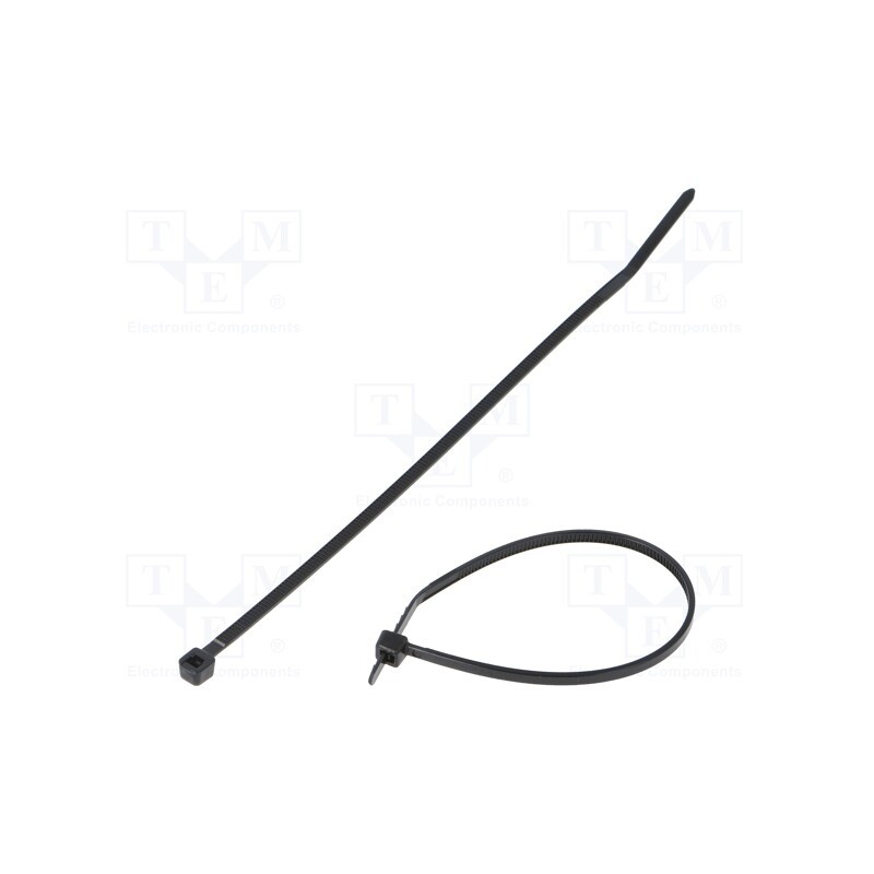 200 pcs : PLT1.5M-C0 - Cable tie, L: 142mm, W: 2.5mm, polyamide, 80N, black, Ømax: 32mm