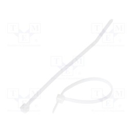 200 pcs : PLT1M-C - Cable tie, L: 99mm, W: 2.5mm, polyamide, 80N, natural, Ømax: 22mm