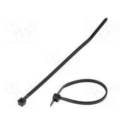 200 pcs : PLT1M-C0 - Cable tie, L: 99mm, W: 2.5mm, polyamide, 80N, black, Ømax: 22mm