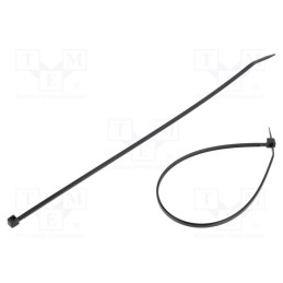 200 pcs : PLT2M-C0 - Cable tie, L: 203mm, W: 2.5mm, polyamide, 80N, black, Ømax: 51mm