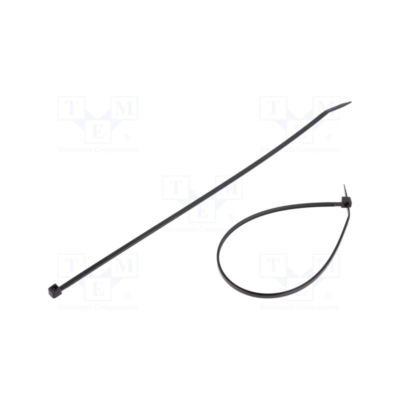 200 pcs : PLT2M-C0 - Cable tie, L: 203mm, W: 2.5mm, polyamide, 80N, black, Ømax: 51mm