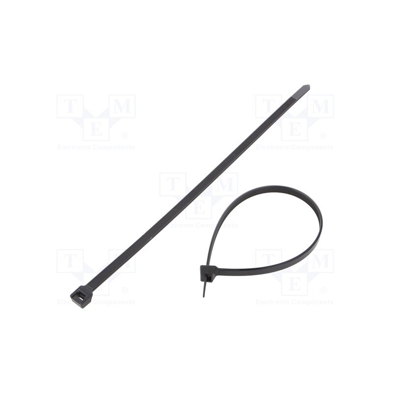 100 pcs : PLT3H-L0 - Cable tie, L: 290mm, W: 7.6mm, polyamide, 534N, black, Ømax: 76mm