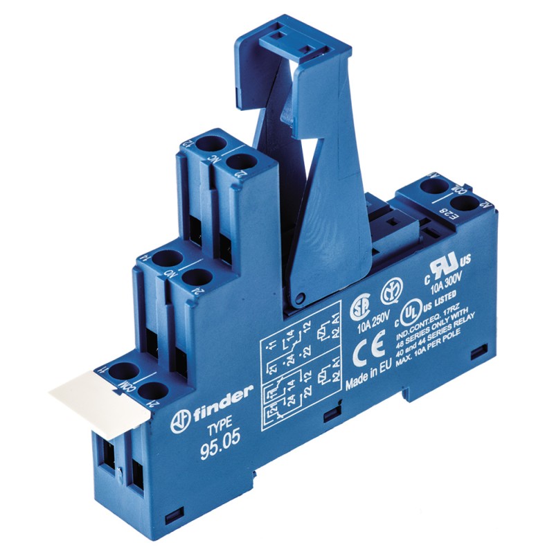 1 pcs - Finder 95 250V ac Screw Fitting Relay Socket for use with Various Series