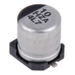 10 pcs - EEHZA1H100R Panasonic 10μF Surface Mount Polymer Capacitor, 50V dc