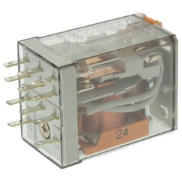 1 pcs - Finder Plug In Power Relay, 24V ac Coil, 10A Switching Current, 3PDT