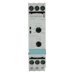 1 pcs - Siemens Phase, Voltage Monitoring Relay, 3 Phase, DPDT, 160 - 690V ac, DIN Rail