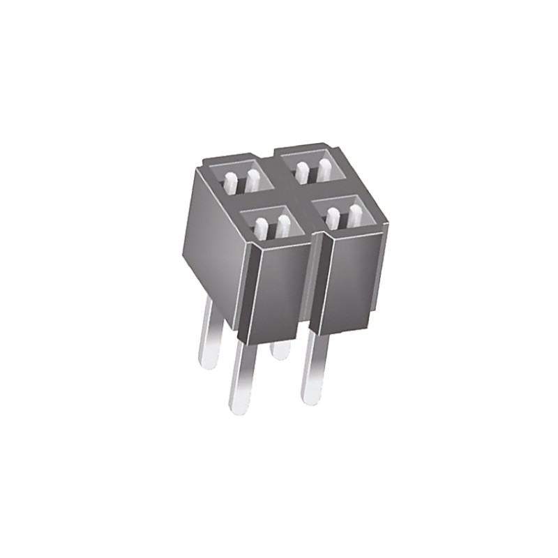 10 pcs - CES-102-01-T-D Samtec CES Series Straight Through Hole Mount PCB Socket, 4-Contact, 2-Row, 2.54mm Pitch, Through Hole T
