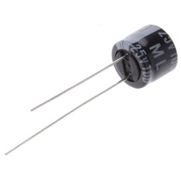 50 pcs - 25ML100MEFC8X7 Rubycon 100μF Aluminium Electrolytic Capacitor 25V dc, Radial, Through Hole - 25ML100MEFC8X7
