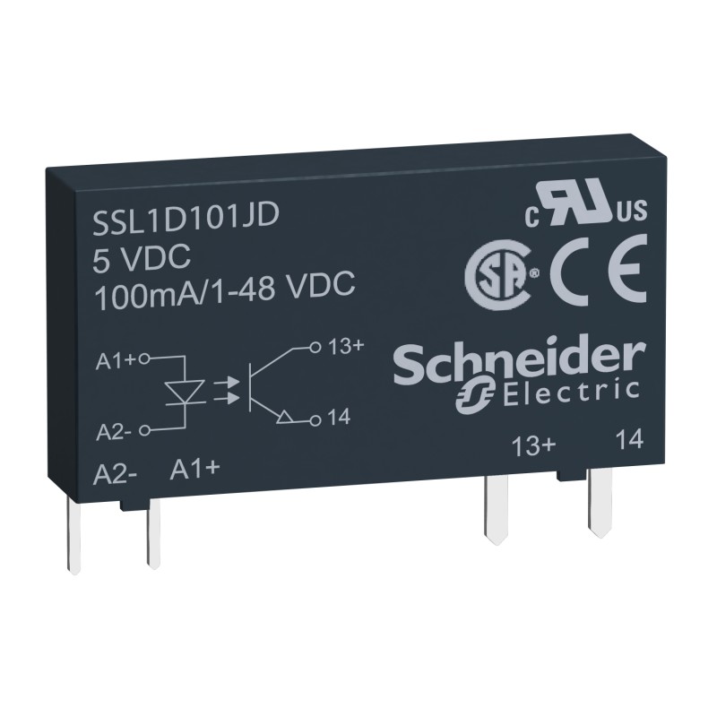 1 pcs - Schneider Electric SSL Series Solid State Relay, 0.1 A Load, PCB Mount, 48 V dc Load, 12 V dc Control