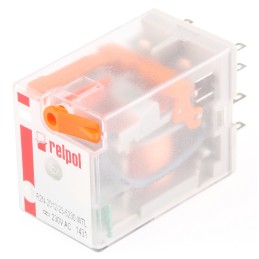 1 pcs - Relpol Plug In Power Relay, 230V ac Coil, 12A Switching Current, DPDT